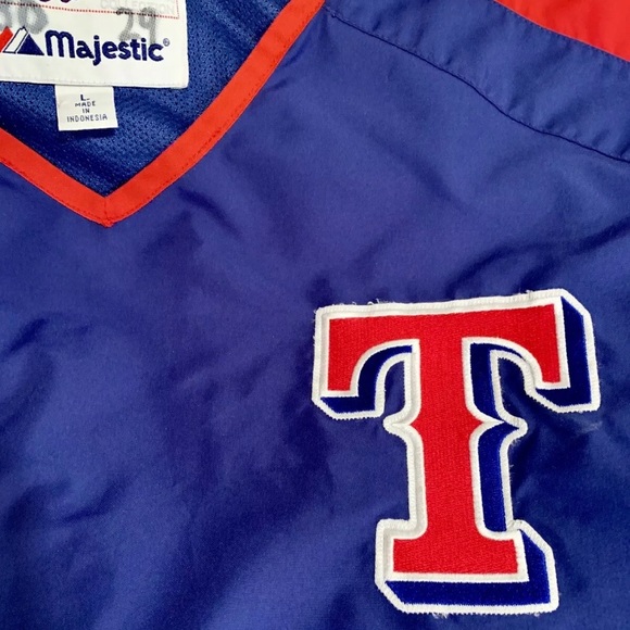 -TX Rangers Blue Pullover Short Slv - Picture 2 of 8